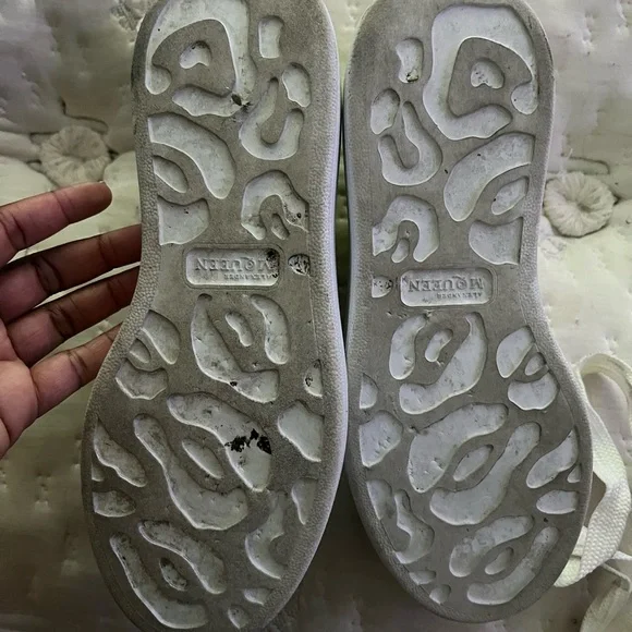 Alexander McQueen White and Bright Yellow Sneakers - Picture 4 of 5